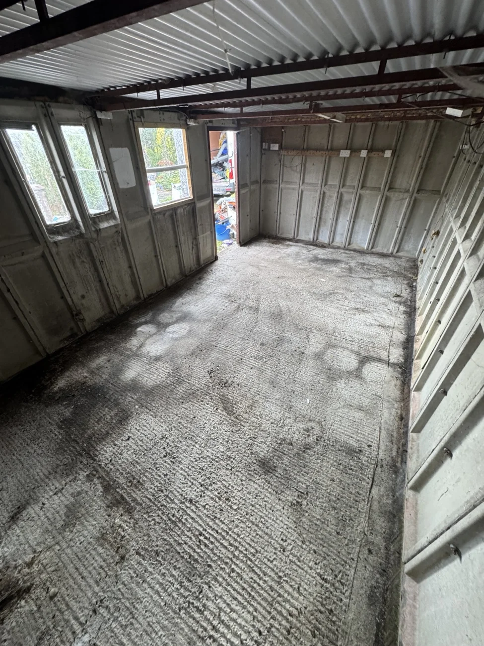 Our own garage waste-clearance job, after the waste was removed