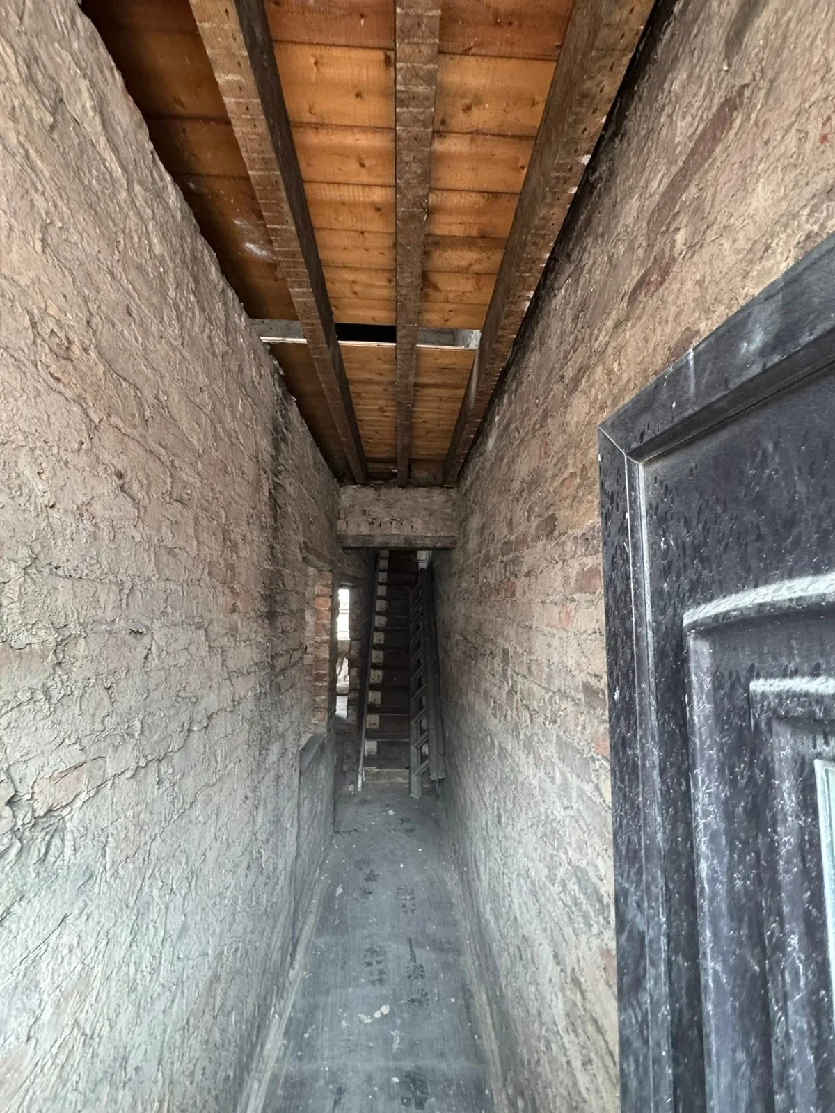 Hallway stripped back