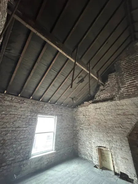 Roof and chimney wall